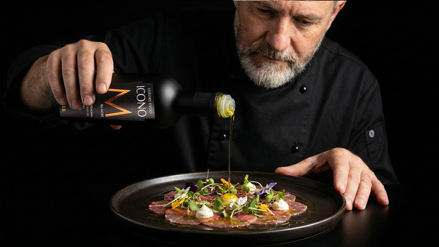 ICONO by MORE extra virgin olive oil used by professional chefs in fine dining